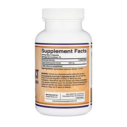 Cissus Quadrangularis Super Extract, 150 Capsules, Manufactured in The USA, Dietary Double Wood SupplementsUS supplements
