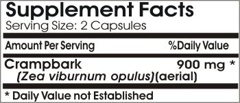 PureControl Supplements Crampbark Cramp Bark 900mg // 90 Capsules // Pure PureControl SupplementsAu supplements