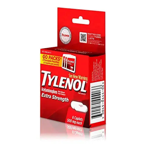 Tylenol Extra Strength 500 mg Acetaminophen Caplets, Pain Reliever & Fever Reducer, Acetaminophen for Minor Arthritis Pain, Headache, Backache & Menstrual Pain Relief, Travel Size, 6 Ct TylenolAu supplements
