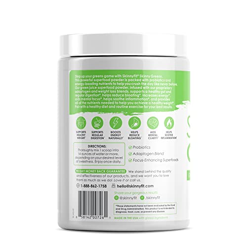 SkinnyFit Mango Splash Skinny Greens, Green Juice Superfood Powder, Natural Energy SkinnyFitUS supplements