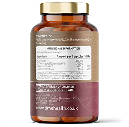 Inositol Complex | PCOS Support | 180 Capsules | Myo & D Chiro-Inositol, Folate & Chromi Time HealthUS supplements