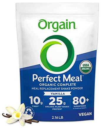 Orgain Organic Perfect Meal Replacement Protein Powder, Vanilla - 25g Plant Based Protein OrgainUS supplements