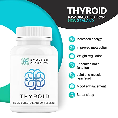 Evolved Elements Raw Grass-Fed Desiccated Bovine Thyroid - Thyroid Support for Women Evolved ElementsUS supplements