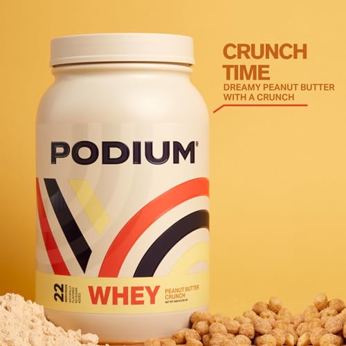 Podium Nutrition, Whey Protein Powder, Peanut Butter Crunch, 22 Servings, 27g of Whey Podium NutritionUS supplements