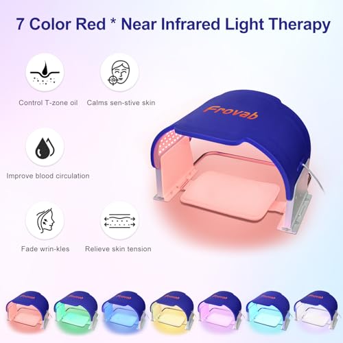 Frovab 7 in 1 Colors LED Light Therapy Mask, Red & Blue Face Mask Light Therapy, Portable & Flexiable FrovabAu supplements