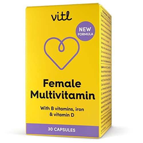 Vitl Female Multivitamin & Minerals Supplement - 30 Vegan Capsules - 21 Essential Active VITLUS supplements