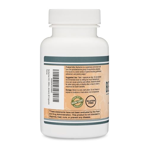 Berberine Supplement 500mg, 60 Capsules (Third Party Tested, Manufactured in The USA Double Wood SupplementsUS supplements