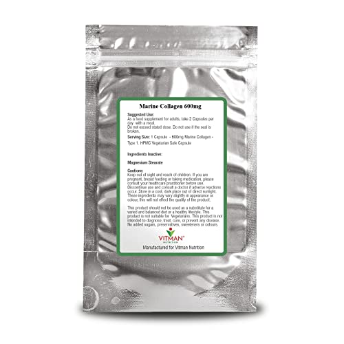 Marine Collagen Capsules - 600mg High Strength Hair, Skin and Joint Supplement VitMan NutritionAu supplements