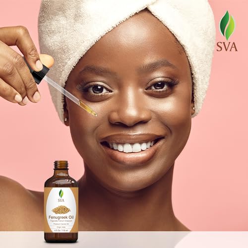 SVA Fenugreek Oil 4oz (118ml) Premium Carrier Oil with Dropper for Hair Care, Hair Oiling, Scalp Massage SVA ORGANICSAu supplements