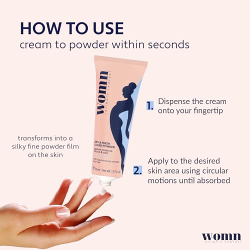 womn Intimate Comfort DRY & FRESH LIQUID POWDER – talc-free liquid body powder against moisture womnAu supplements