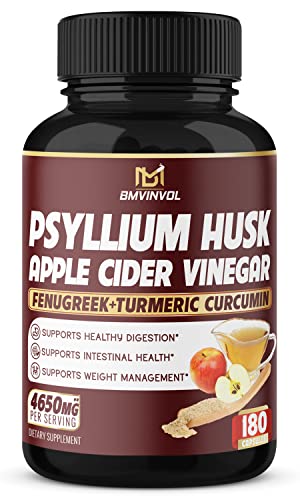 BMVINVOL Psyllium Husk Fiber Supplement 4650mg - Apple Cider Vinegar, Fenugreek BMVINVOLAu supplements