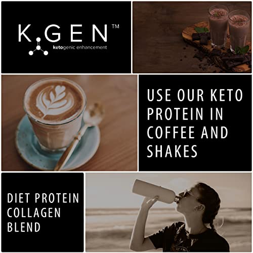K-GEN™ Keto Collagen Protein Powder Natural Multi Collagen Chocolate Blend, Coconut MCT Vitamin C+B6 K GEN ketogenic enhancementUS supplements