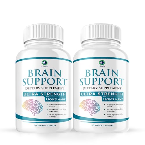 1 Body Brain Support: Twin Pack - 90 Capsules Each - Alpha GPC 1 BodyAu supplements
