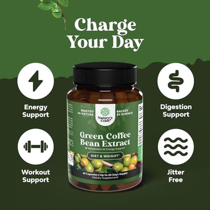 Green Coffee Bean Extract for Weight Loss Dietary Supplement Maximum Strength Vitamins Natures CraftUS supplements