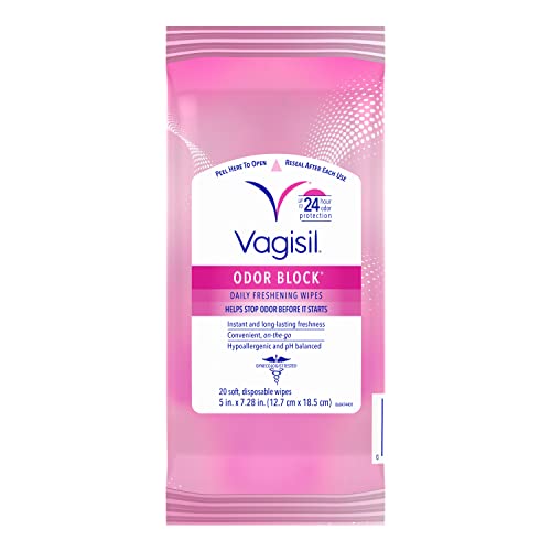 Vagisil Odor Block Daily Freshening Wipes for Feminine Hygiene in Resealable Pouch VagisilAu supplements