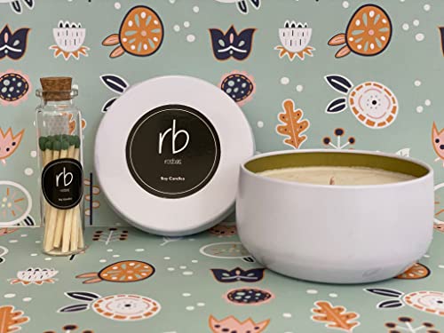 Rosbas Candle, Fraser Fir Scented, Natural Soy Wax, White Metallic Tin, 6 oz, Cotton Wick, Long Burn Time rosbasAu supplements