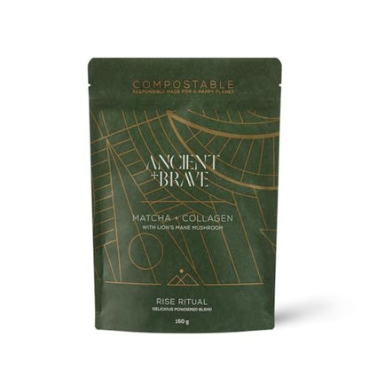 Ancient + Brave Matcha Collagen 150g Pouch - Lion's Mane Mushroom Powder Supplement Ancient + BraveUS supplements