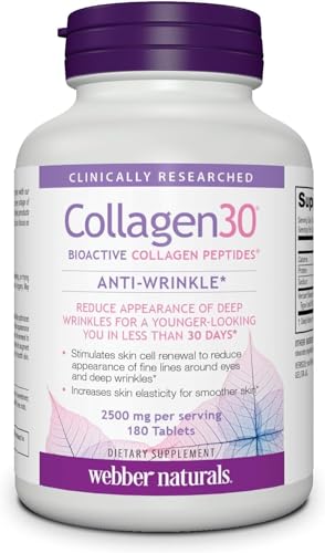Webber Naturals Collagen30® Bioactive Collagen Peptides 2500 mg 180 Tablets Webber NaturalsAu supplements
