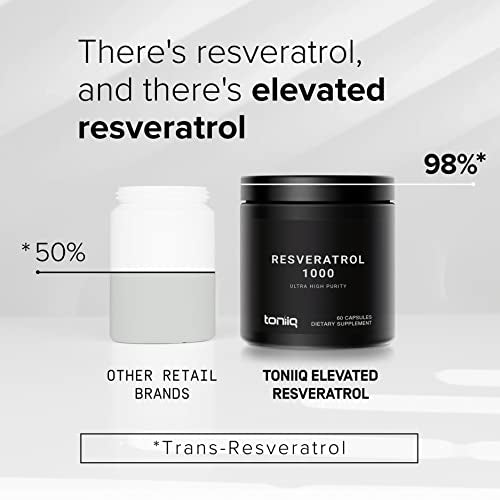 Ultra High Potency Third-Party Tested Trans Resveratrol 1000mg - 98% Pure ToniiqUS supplements