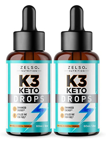 (2 Pack) K3 Keto Drops for Weight Loss - Fat Burner & Metabolism Booster | Advanced Keto ZELSOUS supplements