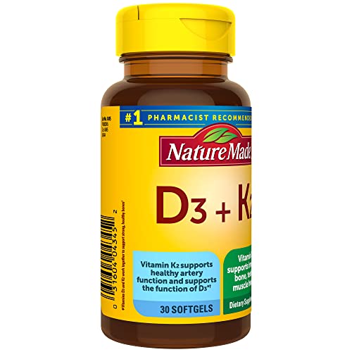 Nature Made Vitamin D3 K2, 5000 IU (125 mcg) Vitamin D, Dietary Supplement for Bone Nature MadeUS supplements