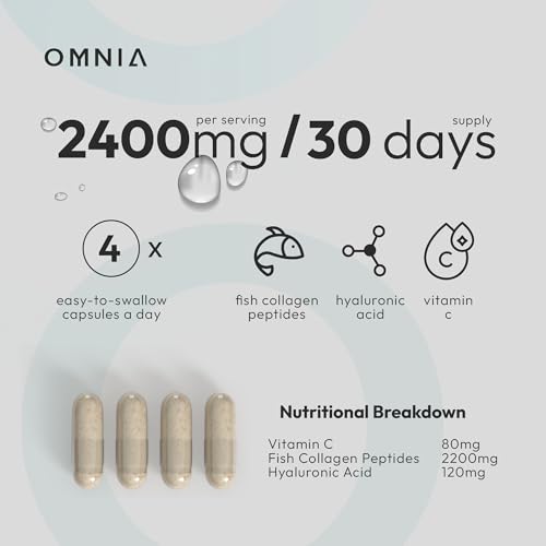 Omnia Marine Collagen Capsules 2400mg for Women & Men with Type I Collagen OMNIAAu supplements
