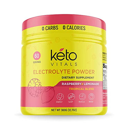 Keto Vitals Electrolytes Powder - Sugar Free Keto Electrolytes Powder with Potassium Keto VitalsUS supplements