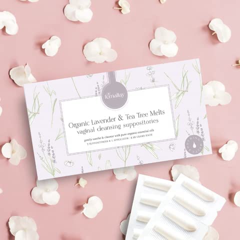 Femallay Lavender and Tea Tree Oil Vaginal Cleansing Suppositories for Hygiene, 100% Natural Melts FemallayAu supplements