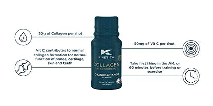 Kinetica Collagen with Turmeric (12-Pack) 20g Collagen & 50mg Vitamin C. Orange & Mango Flavour KineticaUS supplements