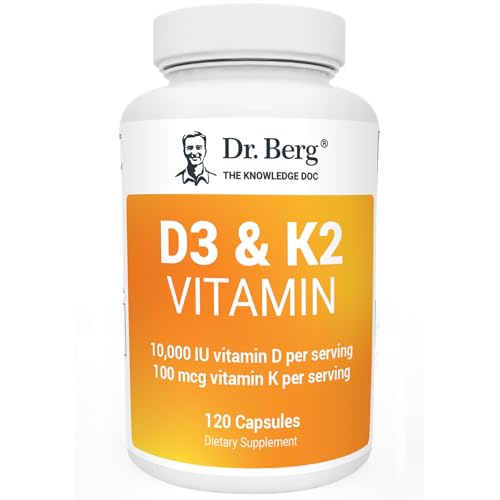 Dr. Berg's Vitamin D3 K2 Supplement w/MCT Oil - Includes 10,000 IU of Vitamin D3 Dr. Berg NutritionalsUS supplements