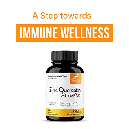Sandhu's Zinc Quercetin with EpiCor® 60 Vegetarian Capsules - Gluten-Free Zinc Sandhu'sUS supplements