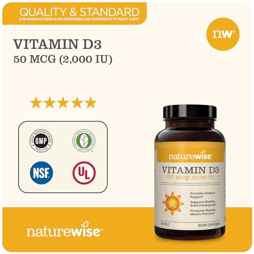 NatureWise Vitamin D3 2000iu (50 mcg) Healthy Muscle Function, and Immune Support NatureWiseUS supplements