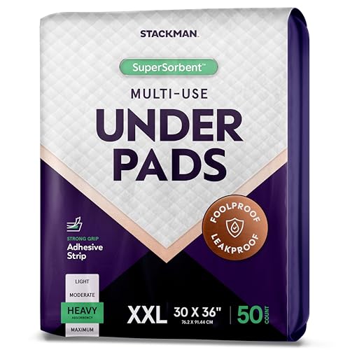 XXL Bed Pads, 5-Layer Disposable 30 x 36 Chucks Pee Pads for Incontinen Stack ManUS supplements