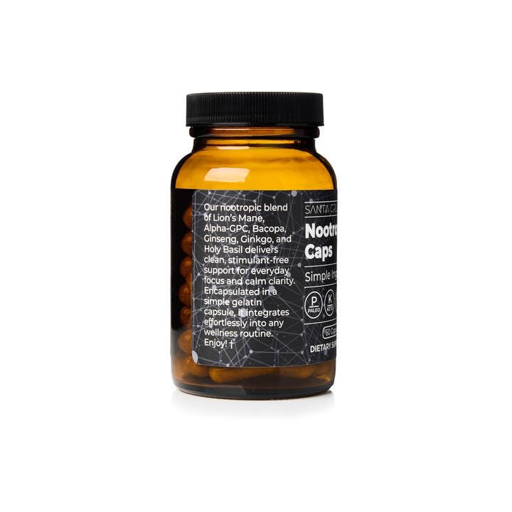 Santa Cruz Paleo Nootropic Capsules – Lions Mane, Alpha GPC, Panax Ginseng & Ginkgo Biloba for Focus, Memory, Mental Clarity & Energy – Keto, Paleo, Gluten Free Brain Supplement, 60 Caps Santa Cruz PaleoAu supplements