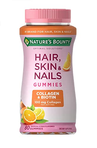 Nature's Bounty Optimal Solutions Hair, Skin & Nails with Biotin and Collagen, Citrus-Flavored Nature's BountyAu supplements