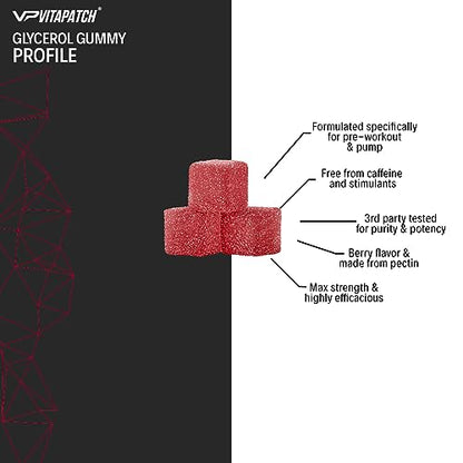 VitaPatch Glycerol Gummy - Non Stim Preworkout Premium Pump Supplement - Glycerol VitaPatchUS supplements