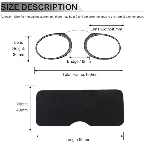 COVESATO Mini Armless Reading Glasses for Men Women Slim Thin Clip on Nose Readers COVESATOUS supplements