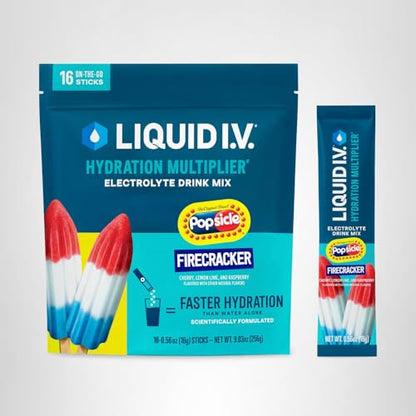 Liquid I.V.® Hydration Multiplier - Popsicle Firecracker | Electrolyte Powder Drink Mix | 1 Pack (16 Servings) Liquid I.V.US supplements