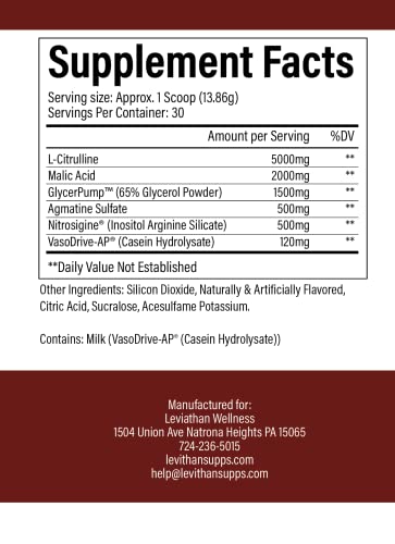 Leviathan Wellness Vigor - Stimulant Free, Nitric Oxide Boosting Pre-Workout Powder Leviathan WellnessUS supplements