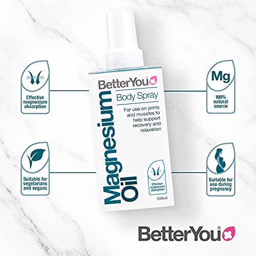 BetterYou Magnesium Oil Body Spray, Pure and Natural Source of Magnesium Chloride BetterYouUS supplements