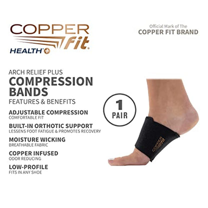 Copper Fit Health Unisex Arch Relief Plus with Built-In Orthotic (Pack of 12) Copper FitUS supplements