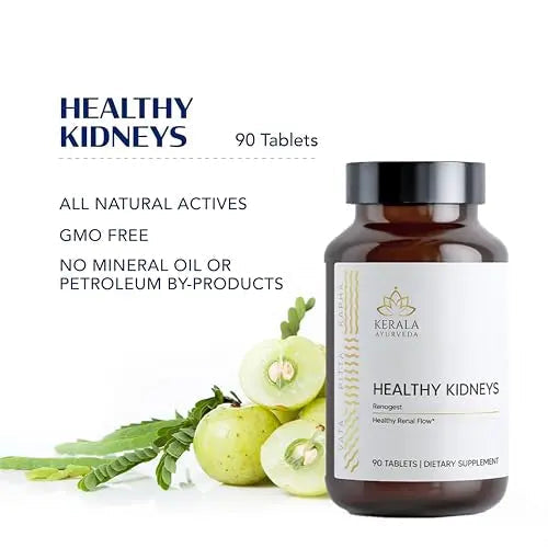 Kerala Ayurveda Healthy Kidney Herbal Tablets | Support Normal Kidney Function and Health | Kidney and Bladder Support | Urinary System Support - 90 Count Kerala AyurvedaAu supplements