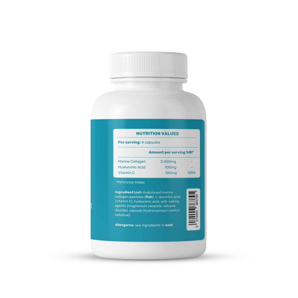 TRUE MARINE Collagen Capsules - 2,400mg of Marine Collagen with Hyaluronic Acid & Vitamin C - Skin, Hair, Nails & Joint Support TRUE MARINEAu supplements