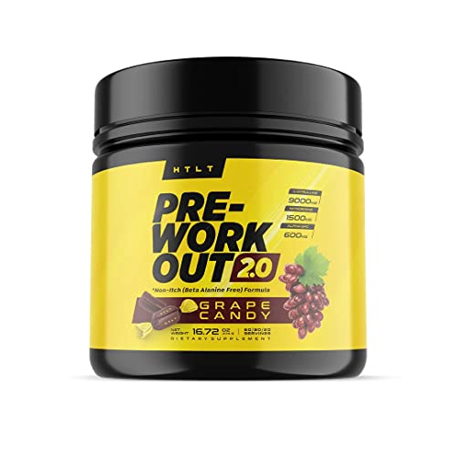 HTLT Pre-Workout Powder - 60 Servings, Non-Itch, No Beta Alanine (Grape Candy) HTLT SuppsAu supplements