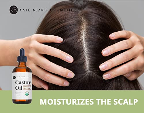 Kate Blanc Cosmetics Organic Castor Oil (4oz). 100% Pure, Cold Pressed, Hexane Free in a Glass Bottle Kate Blanc CosmeticsAu supplements