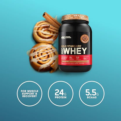 Optimum Nutrition Gold Standard 100% Whey Protein Powder, Cinnamon Roll, 2 Pound Optimum NutritionUS supplements