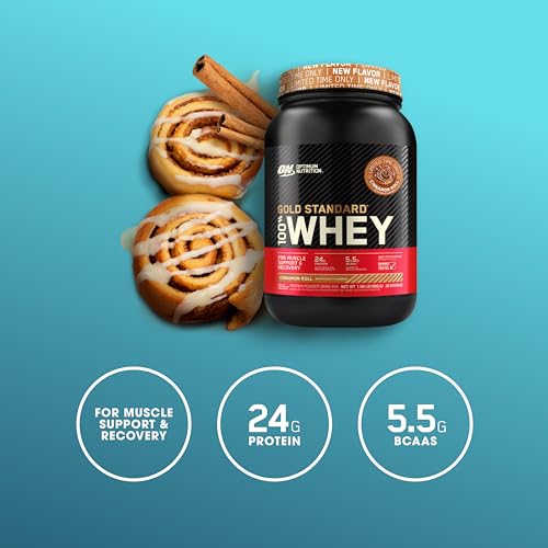 Optimum Nutrition Gold Standard 100% Whey Protein Powder, Cinnamon Roll, 2 Pound Optimum NutritionUS supplements