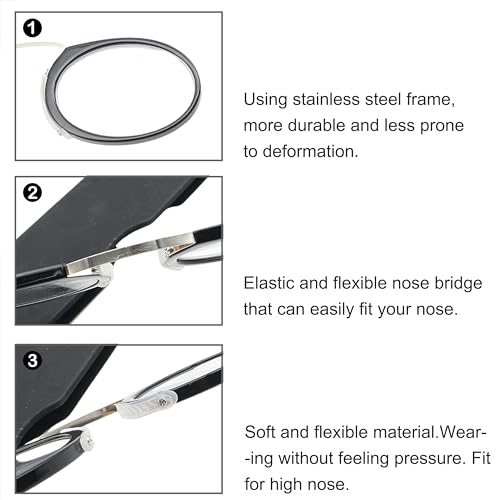 COVESATO Mini Armless Reading Glasses for Men Women Slim Thin Clip on Nose Readers COVESATOUS supplements