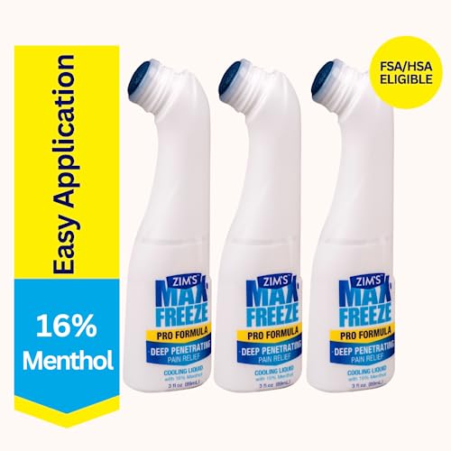 Zim's Max Freeze Liquid | 3 Pack - Pain Relief Topical Analgesic Cooling Liquid for Muscles and Joints Associated with Backaches, Arthritis, Strains, Bruises & Sprains, (P251080-1) 3 Ounce Zim’s MaxAu supplements