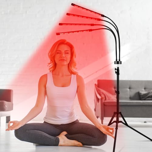 Devowellte Red Light Lamp for Face, 80 LEDs Red Light Lamp Height Free Adjustment Infrared Light DevowellteAu supplements